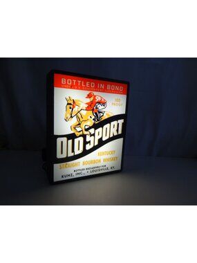 Old Sport Kentucky Straight Bourbon LED Light Box – retro Whiskey Bar Sign